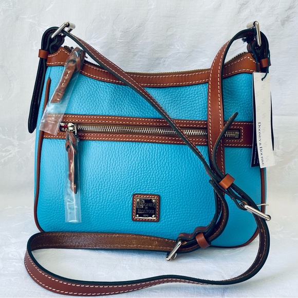 Dooney & Bourke Handbags - Dooney & Bourke Pebble Grain LEATHER Presley Crossbody - Sky Blue NWT